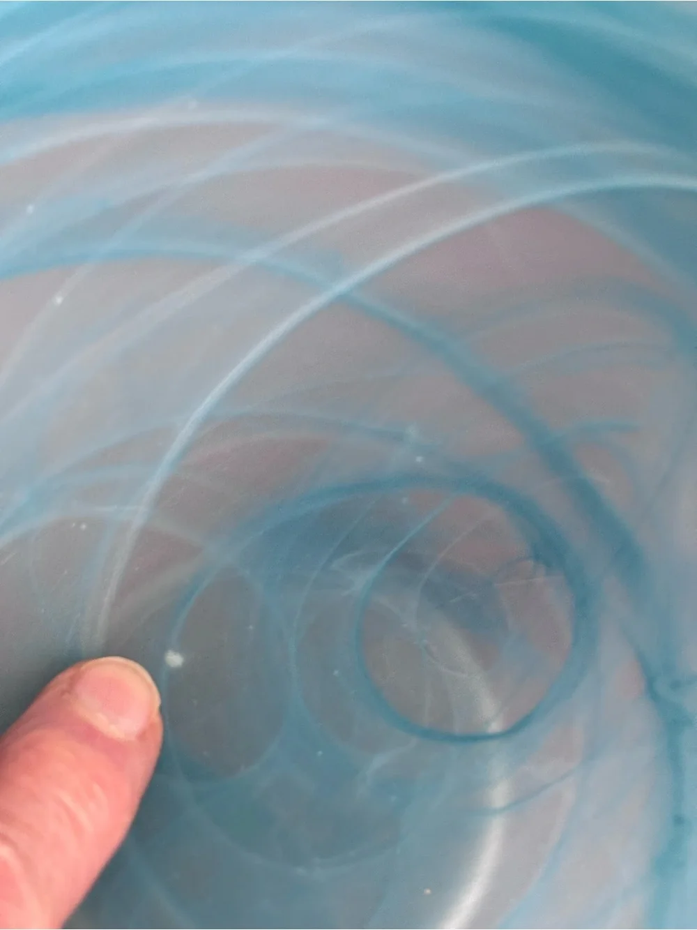 Alabaster Glass Bowls (2); Swirl Finish in Turquoise and Aqua